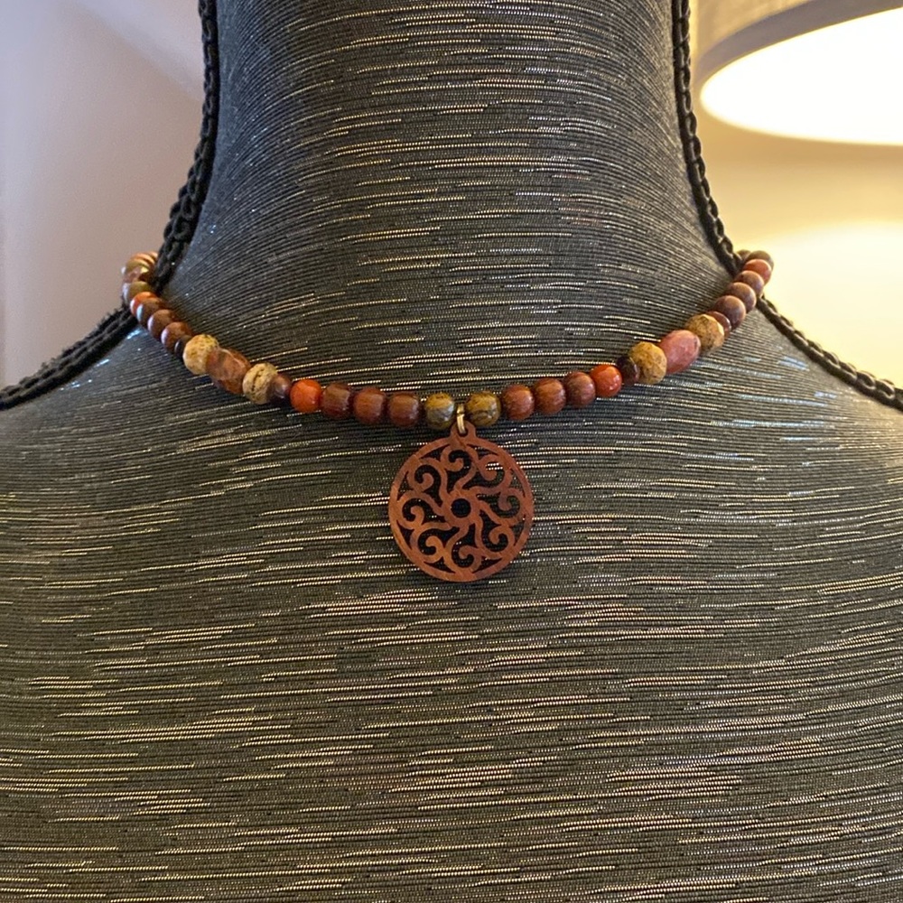 Energy Muse wood and gemstone necklace. Bought early 2000’s.